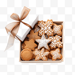 寒假工招人宣传图片_圣诞节概念与手工饼干和礼品盒