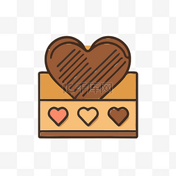 情人节巧克力背景图片_一盒巧克力的图标，里面有心形 