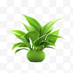 绿色植物 3d 渲染