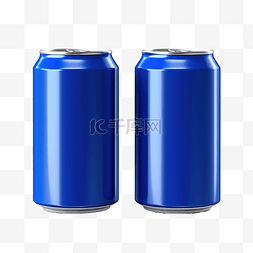 啤酒铝罐图片_现实罐蓝色用于模拟苏打水可以模