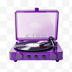 老录音机图片_紫色电唱机