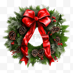青海塔尔寺图片_圣诞花环，上面有红色蝴蝶结，还
