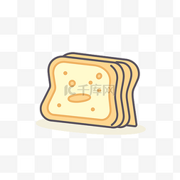 面包和黄油图片_面包三明治切片图标 向量
