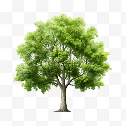 孤立的綠樹