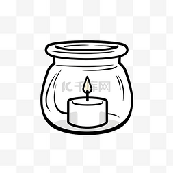 篮球火焰框图片_玻璃罐中的简单涂鸦蜡烛在黑色线