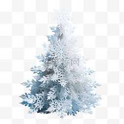 创意折纸圣诞树图片_蓝色的白皮书雪花制成的圣诞树