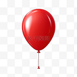 红气球背景图片_孤立背景上的现实红气球插图