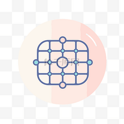 图标圆形图标图片_带点网格的圆形图标 向量