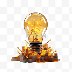 简单电商图片_背景灯泡的商业创意和灵感概念思