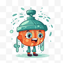 灑水器图片_橙色肥皂洒水器剪贴画卡通人物 