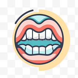 有牙齿的嘴图片_嘴巴和嘴巴的卡通插图 向量