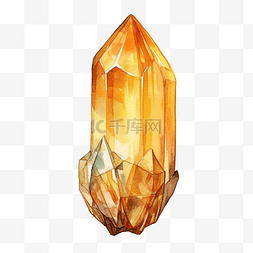大理石黄图片_水晶黄水晶的水彩插图