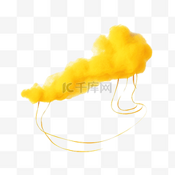 黄色云粉笔线条艺术