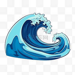 卡通海浪背景图片_波浪剪贴画 smc 图像的大蓝色波浪