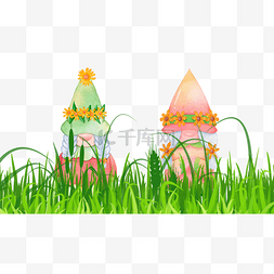 春天侏儒草地可爱花卉