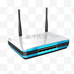 黑色路由器图片_wifi router technology 3d 插图