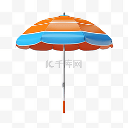 沙滩伞与浮标 3d 插图