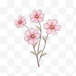 手绘复古植物图片_简单的花