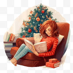 靠在树下看书图片_这个女孩正躺在沙发上看书