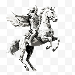 生气马图片_斯巴达战士骑着马