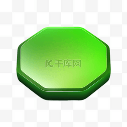 方形绿色按钮图片_绿色渐变八角形渐变八角形按钮