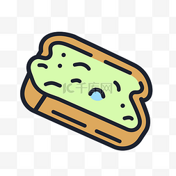 吐司面包图标图片_显示一块绿酱面包的图标线 向量