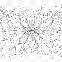 线性图案图片_美丽的单色插图，用于带有线性花