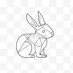 兔子单线艺术线条动物