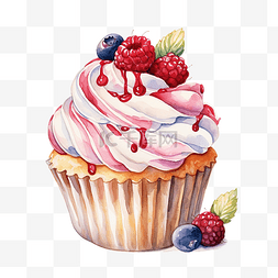 蛋糕甜点水彩插图