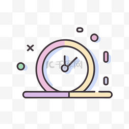 时钟界面图片_时钟被涂上了彩色的线条和点 向