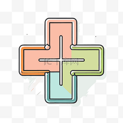 医学概念插图的彩色十字符号 向