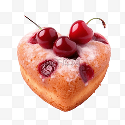 我想要食物图片_心形樱桃蛋糕