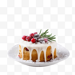 带有白色糖霜的圣诞蛋糕