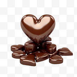 3d 插图爱巧克力