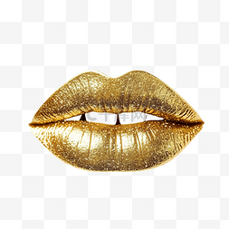 化妆品闪亮图片_闪闪发光的金色吻唇