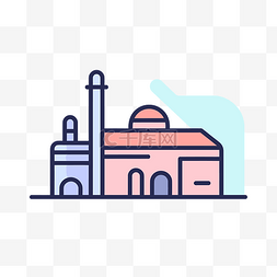 工字瓷砖图片_白色背景上瓷砖清真寺建筑的图标
