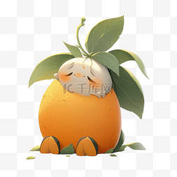 卡通人物可爱水果图片_水果卡通人物橙色水果