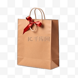 白色的领结图片_装满圣诞礼物的纸袋，靠近放置文