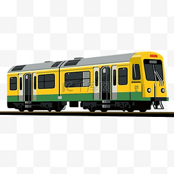 地铁列车剪贴画黄色和绿色列车在