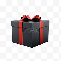 黑色星期五和圣诞节礼物盒，带红