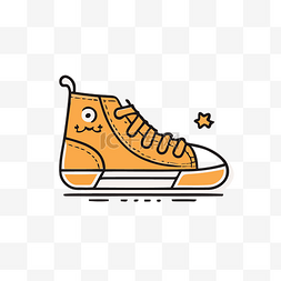橙色和黄色的可爱运动鞋图画 向