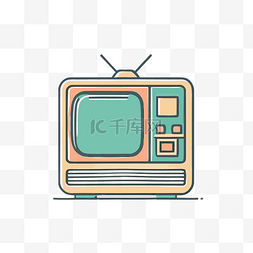 电视和背景图片_老式电视图标设计 向量