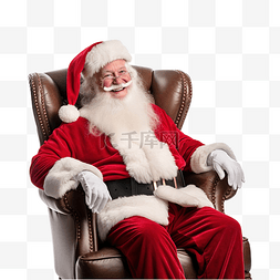 圣诞夜快乐的圣诞老人在家放松，