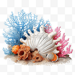 珊瑚海葵图片_热带海域珊瑚礁上的珊瑚中的奇异