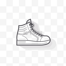白色背景上的图标线样式运动鞋图
