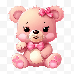 睡觉的小熊图片_粉色小熊 可爱 可爱 PNG