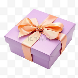 鹰和丝带图片_带桃丝带的紫色礼品盒