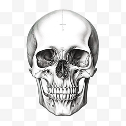 医疗ct图片_最小风格的头骨 x 射线插图