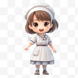 可爱的护士插画渲染