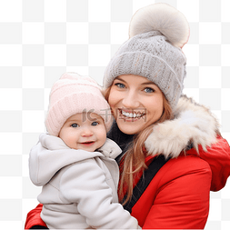 冬天走路的人图片_圣诞市场户外妈妈手上可爱的小女